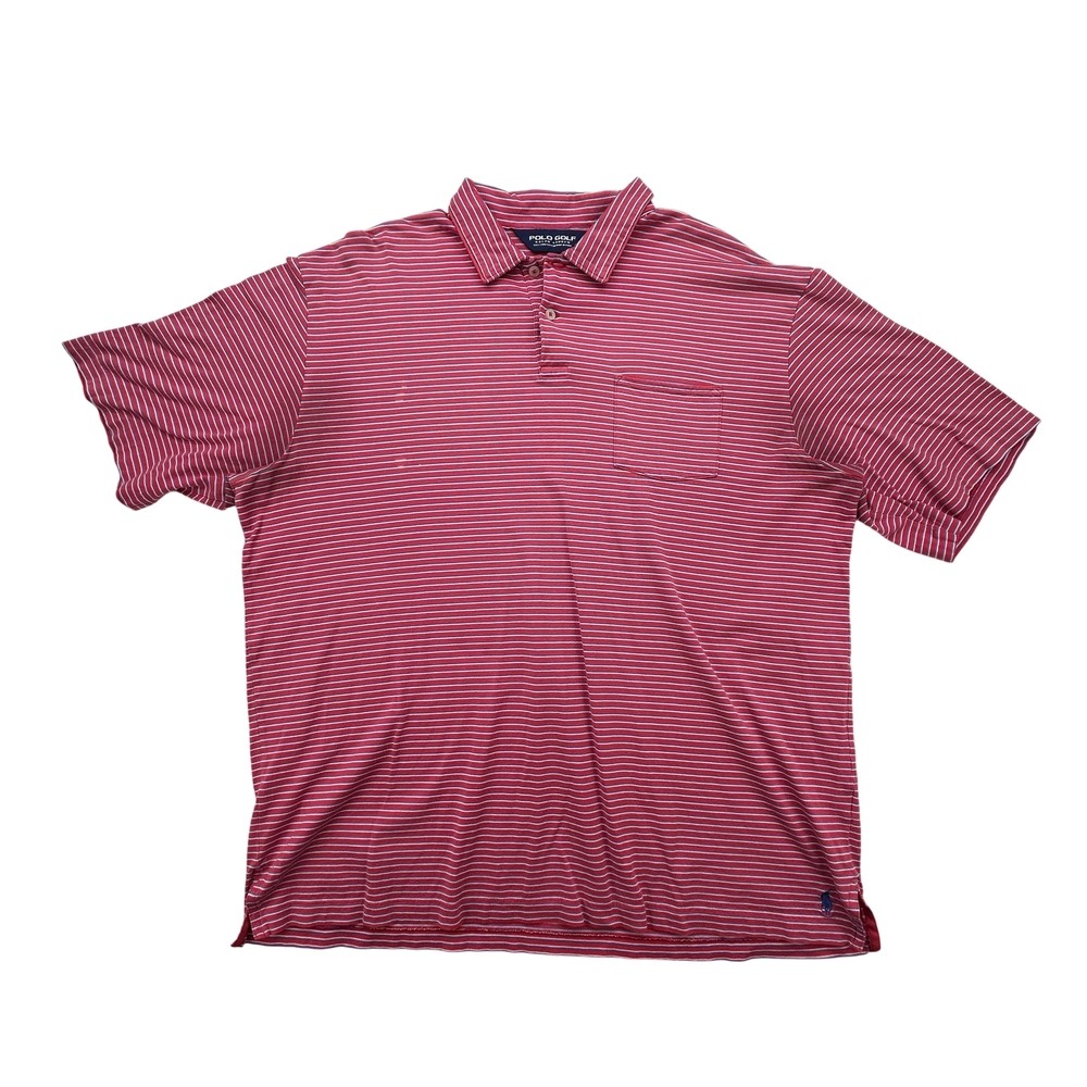 Polo Golf Ralph Lauren Shirt Mens 2XL Red Stripe Pocket Classic Polo Golfwear